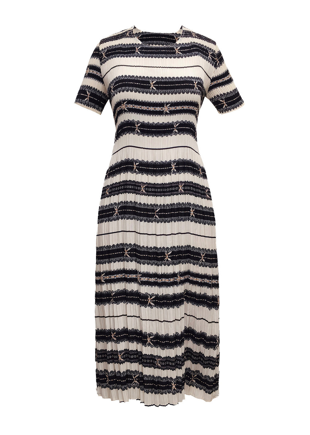 Classy O Neck Print Wrinkled Elasticity Dress Summer