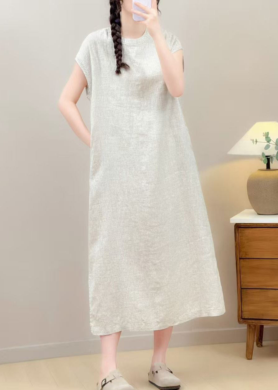 Classy Red Oversized Side Open Linen Robe Dresses Summer