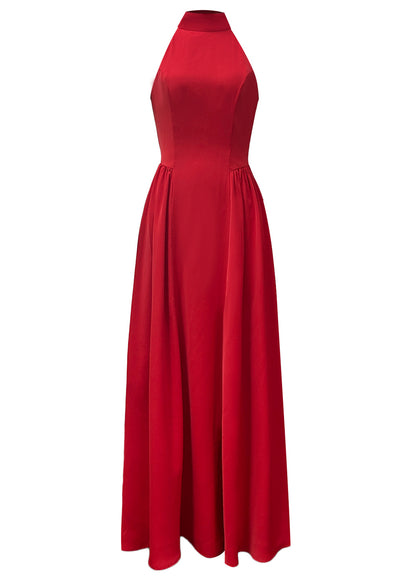 Classy Red Wrinkled Patchwork Cotton Maxi Dresses Sleeveless