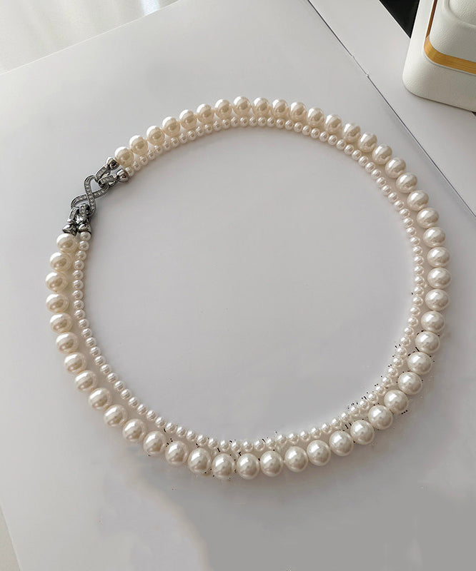 Classy White Alloy Pearl Beading Mltiple Ways To Wear Bead Necklace