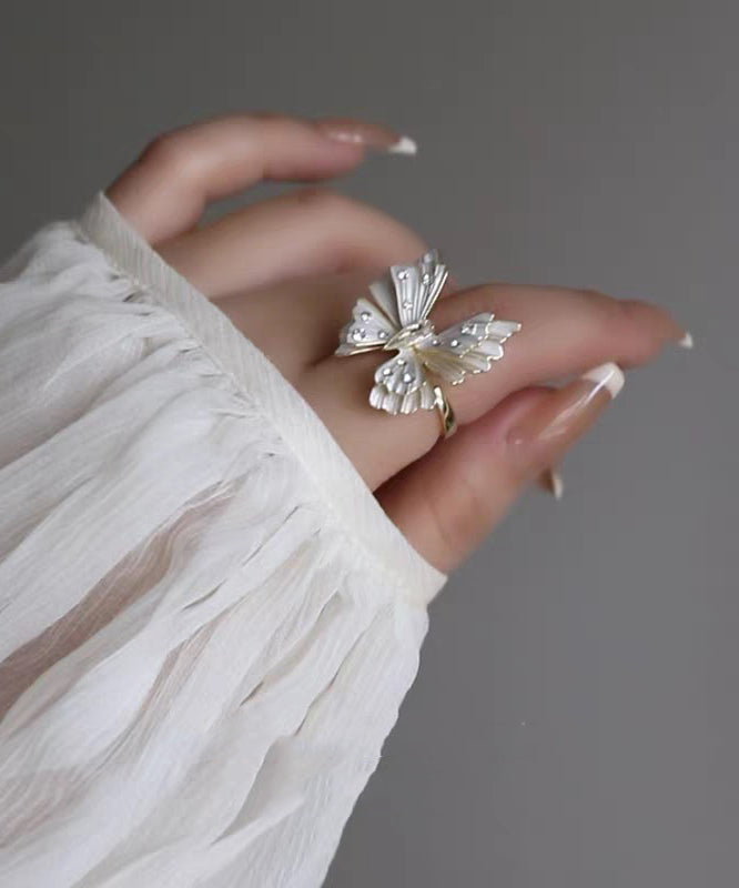 Classy White Copper Zircon Butterfly Brooches