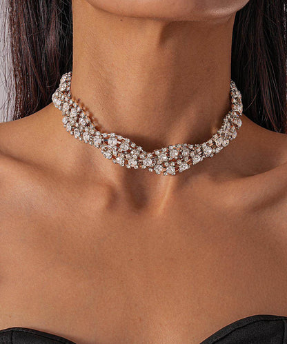 Classy White Sparkling Zircon High Quality Collar Necklace