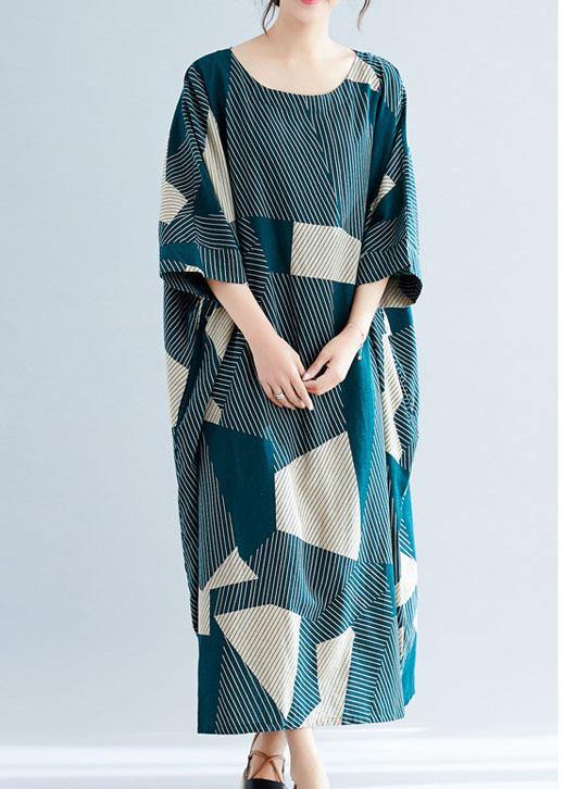 Classy green asymmetric linen dresses o neck Maxi summer Dress - SooLinen