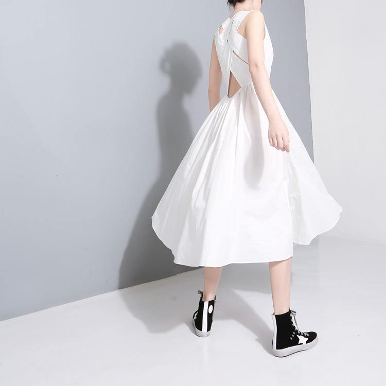 Classy khaki  cotton clothes Women sleeveless Maxi summer Dress - SooLinen