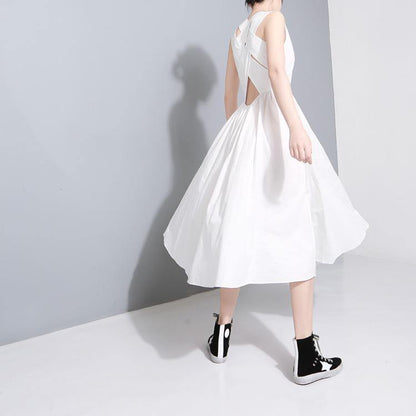 Classy khaki  cotton clothes Women sleeveless Maxi summer Dress - SooLinen