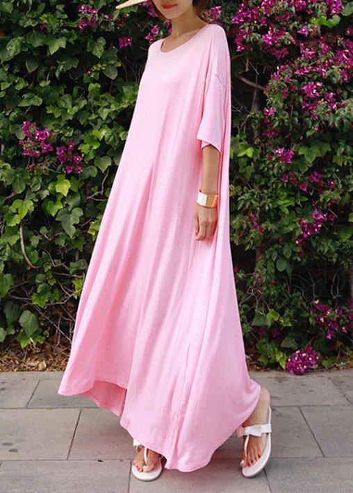 Classy o neck Batwing Sleeve cotton dresses black cotton robes Dresses - SooLinen