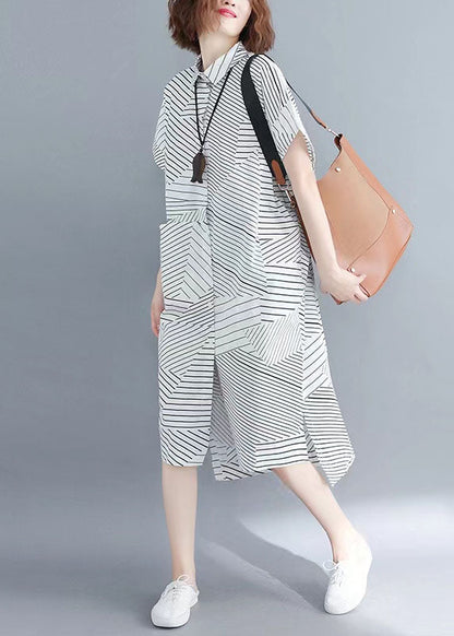 Classy Black Chiffon clothes Women Casual Work stand collar summer Dress