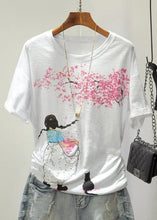 Load image into Gallery viewer, Colorblock Cartoon Print Cotton Top O Neck Short Sleeve