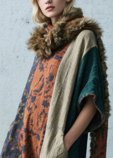 Colorblock Patchwork Cotton Long Dress Oversized Summer