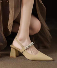 Load image into Gallery viewer, Comfortable Apricot Buckle Strap High Heel Sandals