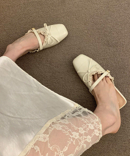 Comfortable Black Faux Leather Splicing Lace Thong Sandals