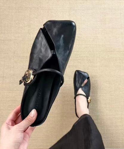 Comfortable Black Hollow Out Thong Sandals