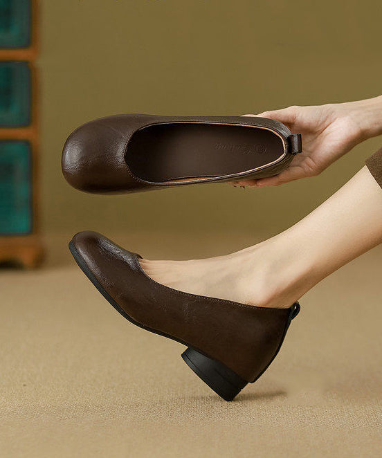 Comfortable Flats Brown Genuine Leather