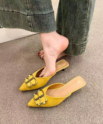 Comfortable Khaki Kitten Thong Sandals