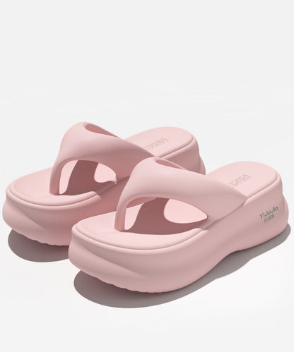 Comfortable Pink Platform Casual Flip Flops