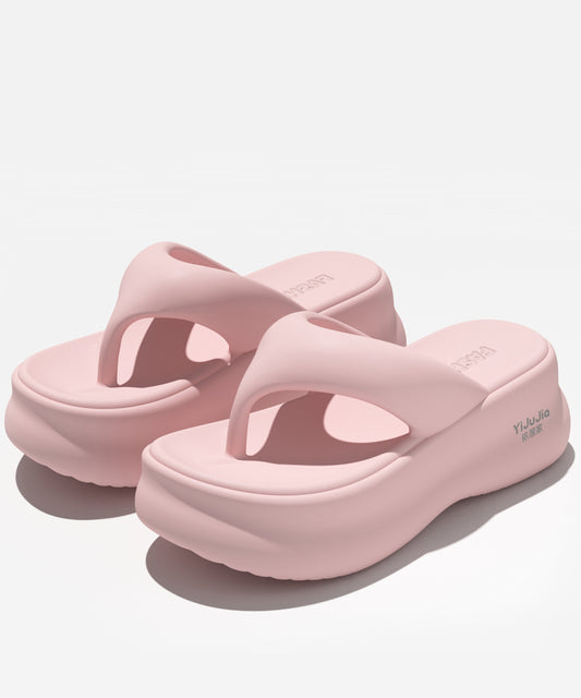 Comfortable Pink Platform Casual Flip Flops