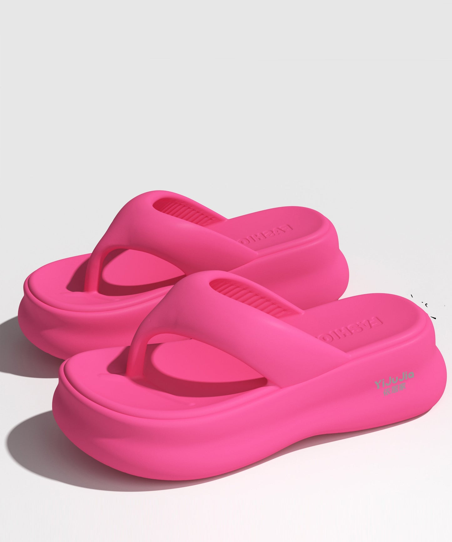 Comfortable Pink Platform Casual Flip Flops