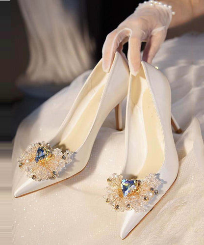 Comfortable White High Heels Pointed Toe Stiletto High Heels