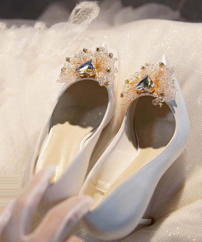 Comfortable White High Heels Pointed Toe Stiletto High Heels