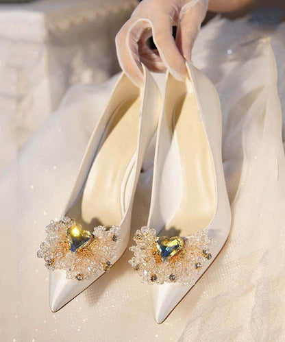 Comfortable White High Heels Pointed Toe Stiletto High Heels