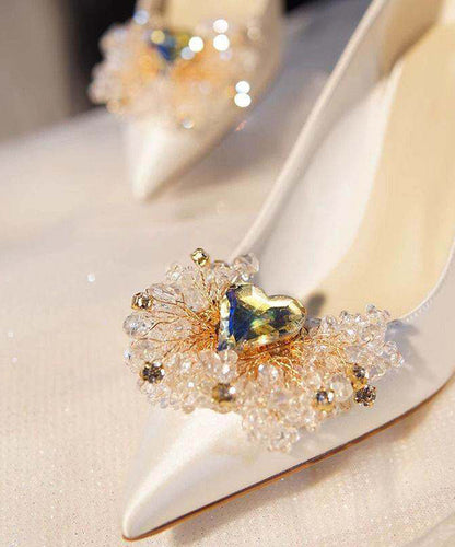 Comfortable White High Heels Pointed Toe Stiletto High Heels