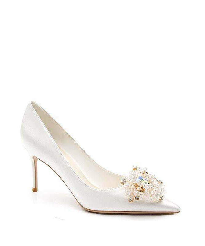 Comfortable White High Heels Pointed Toe Stiletto High Heels