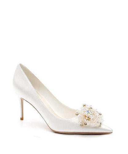Comfortable White High Heels Pointed Toe Stiletto High Heels