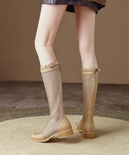 Load image into Gallery viewer, Comfy Black Hollow Out Breathable Splicing Chunky Boots