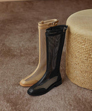 Load image into Gallery viewer, Comfy Black Hollow Out Breathable Splicing Chunky Boots