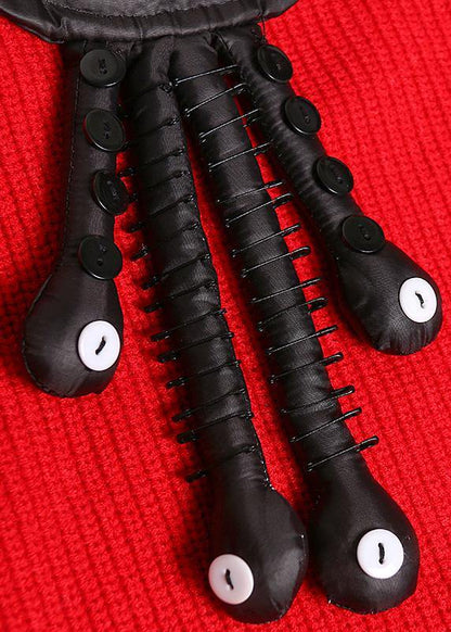 Cozy blue Sweater dress outfit o neck Three-dimensional decoration oversized knitwear - SooLinen