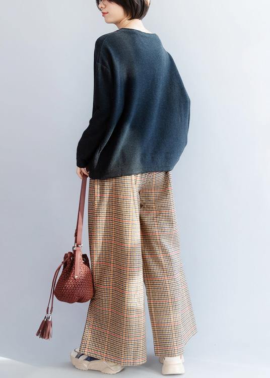 Cozy o neck black sweaters fall fashion drawstring knitted pullover - SooLinen