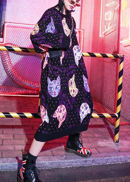 Cozy prints Sweater outfits Quotes o neck Ugly winter sweater dresses - SooLinen