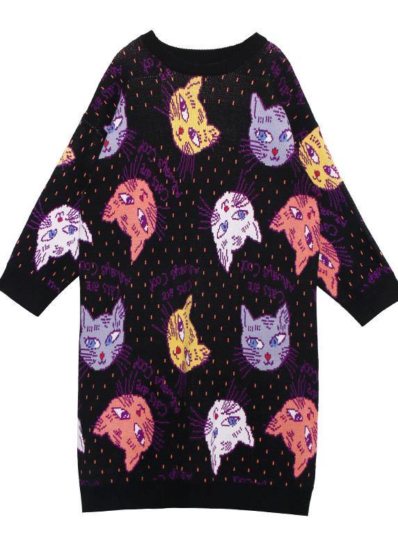 Cozy prints Sweater outfits Quotes o neck Ugly winter sweater dresses - SooLinen