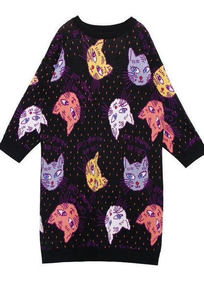 Cozy prints Sweater outfits Quotes o neck Ugly winter sweater dresses - SooLinen