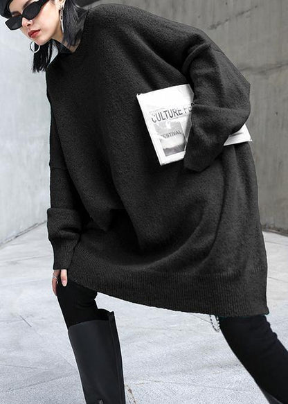 Cozy purple sweaters oversized o neck Batwing Sleeve crane tops - SooLinen