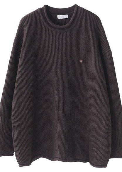 Cozy winter khaki knitted blouse fall fashion o neck sweater tops - SooLinen