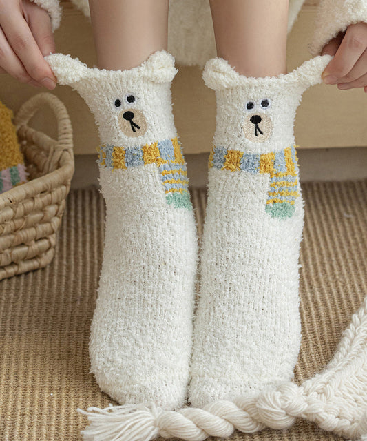 Cute Cartoon Fuzzy Fur Fluffy Mid Calf Socks