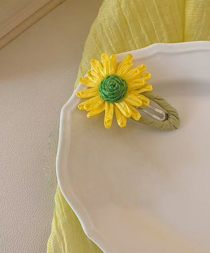 Cute Green Alloy Coconut Tree Straw Weaving A Pair Hairpin