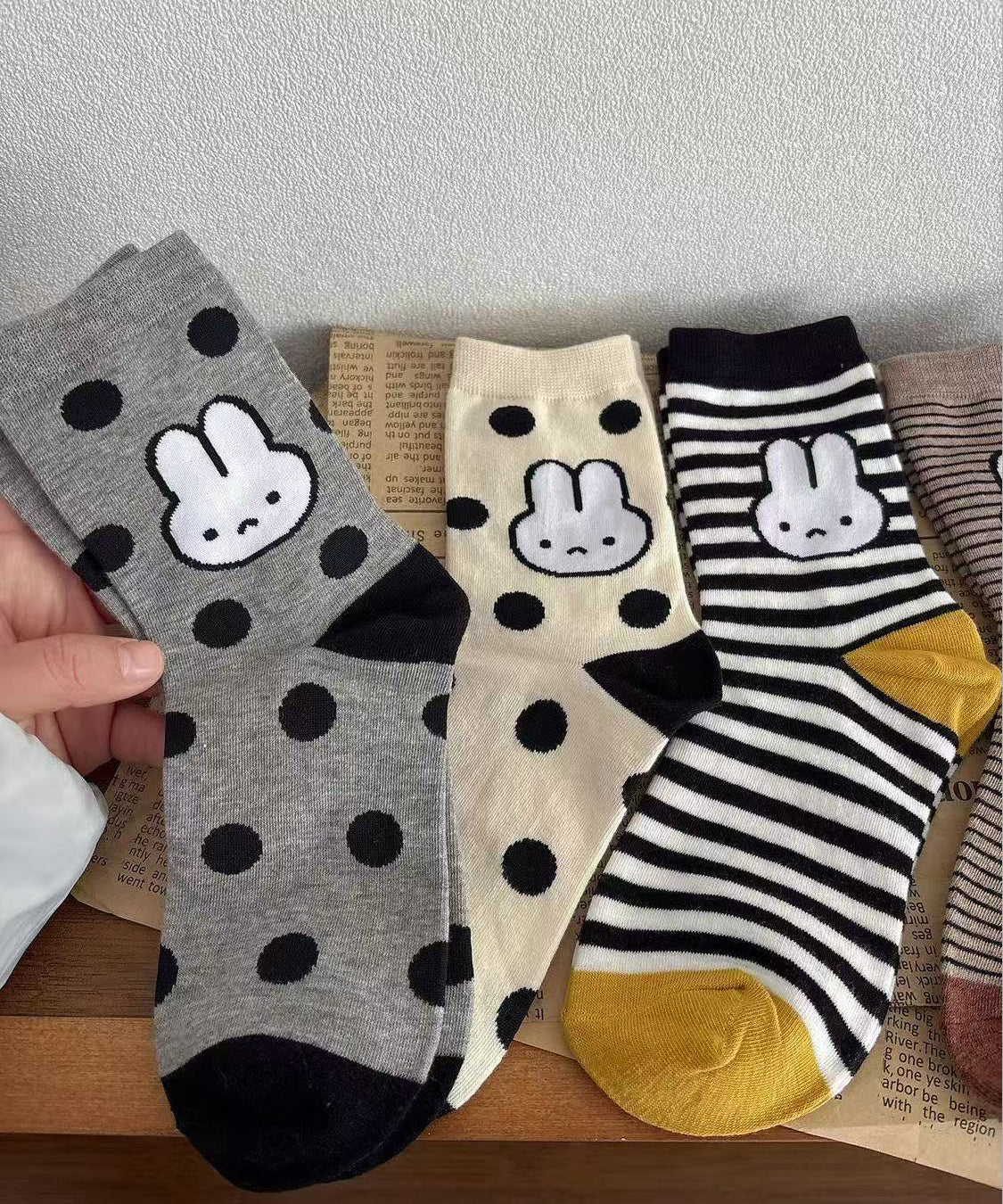 Cute Japanese Style Cartoon Pattern Mid Calf Socks