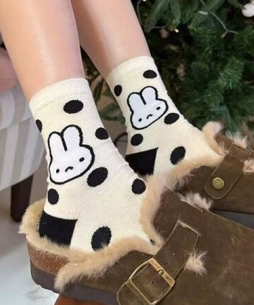 Cute Japanese Style Cartoon Pattern Mid Calf Socks