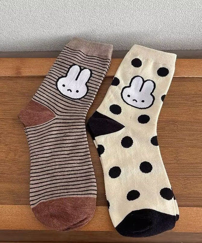 Cute Japanese Style Cartoon Pattern Mid Calf Socks