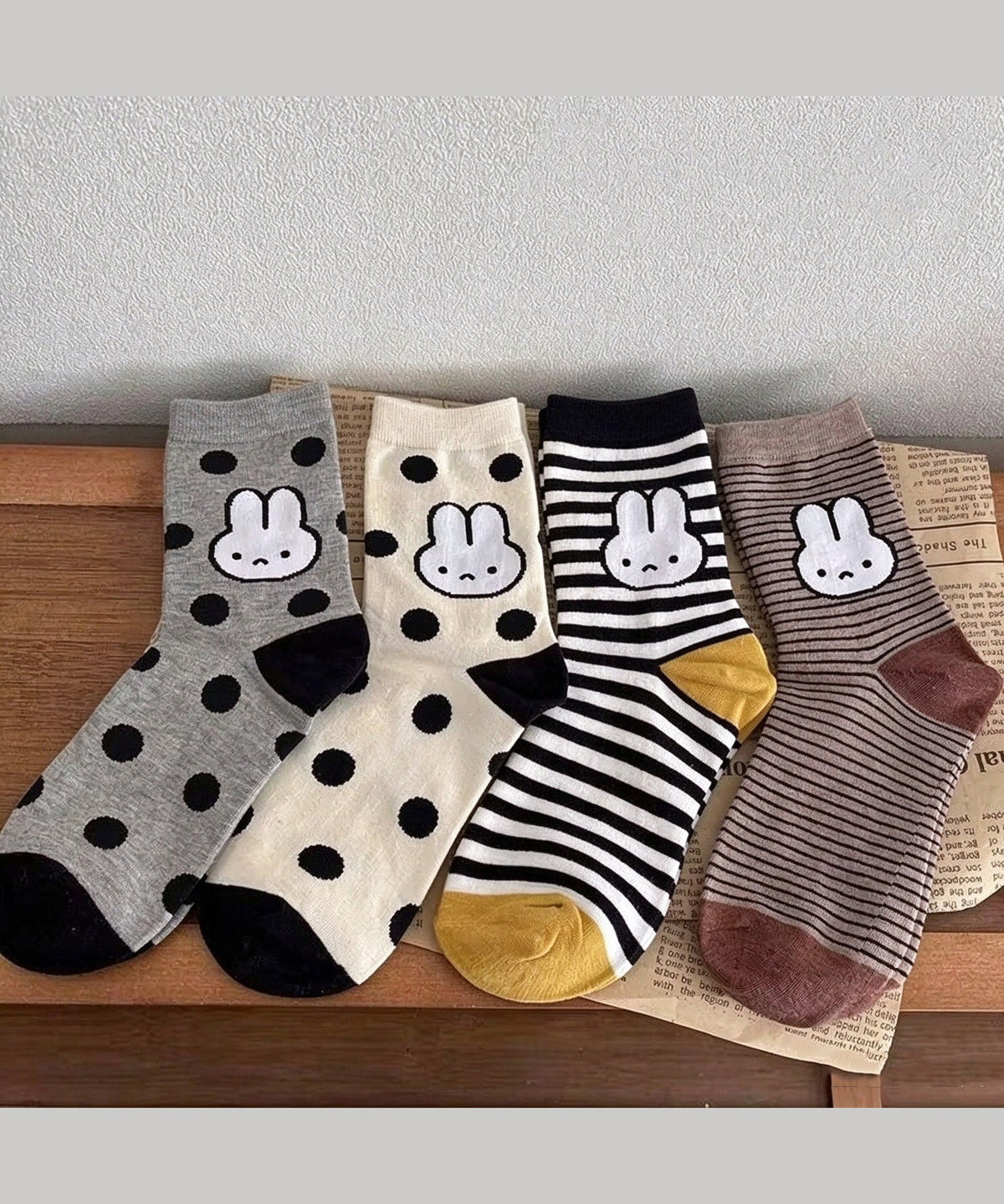 Cute Japanese Style Cartoon Pattern Mid Calf Socks