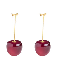 Load image into Gallery viewer, Cute Orange Alloy Acrylic Cherry Drop Earrings