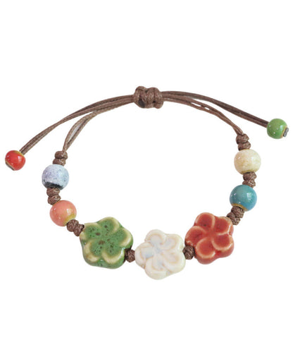 Cute Picture 1 Weave Ceramic Plum Blossom Adjustable Charm Bracelet