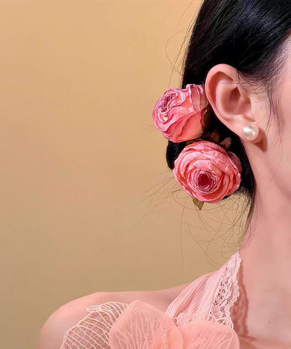 Cute Pink Alloy Rose A Pair Hairpin