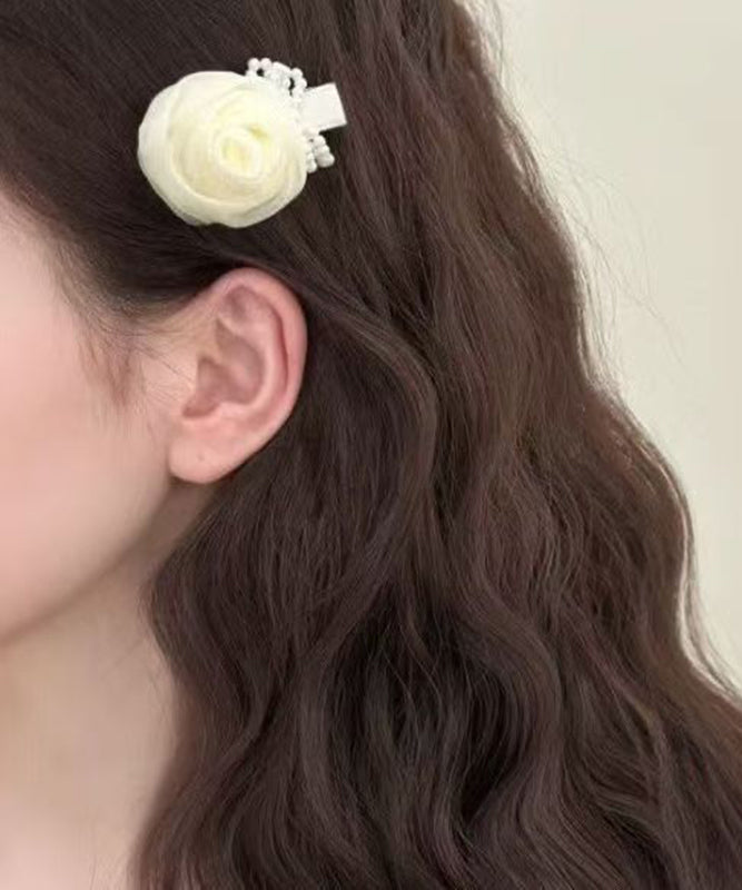 Cute Pink Alloy Tulle Rose A Pair Hairpin