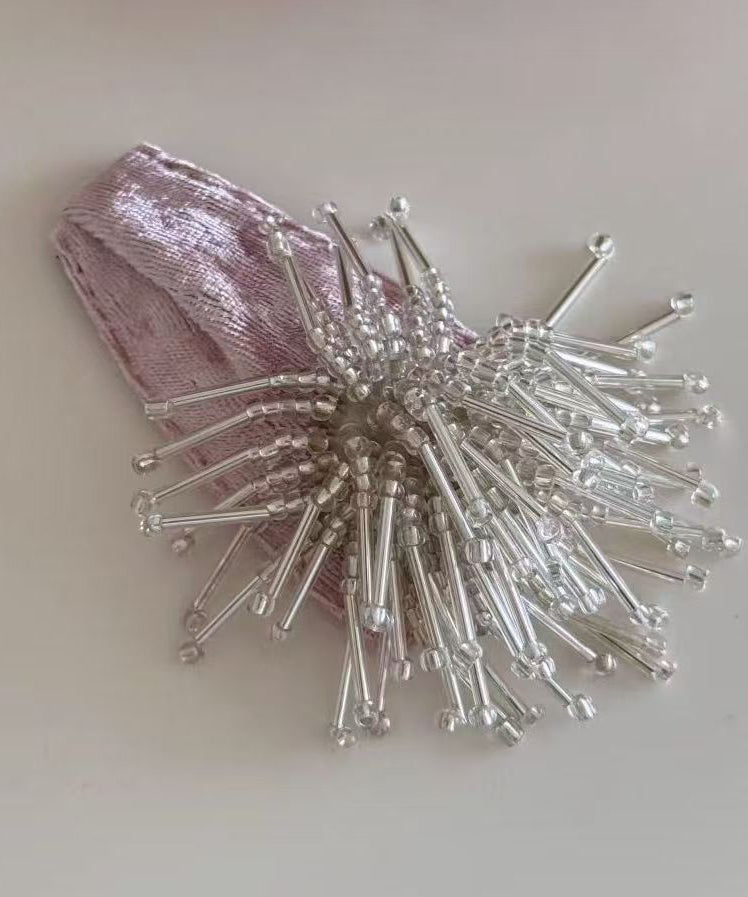 Cute Pink Cloth Alloy Beading Fireworks Single Hairpin