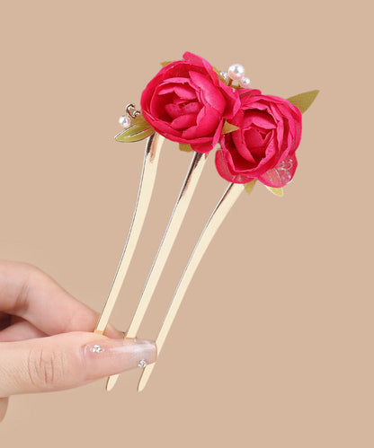 Cute Pink Zincon Alloy Peony Hairpin