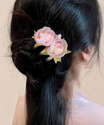Cute Pink Zincon Alloy Peony Hairpin