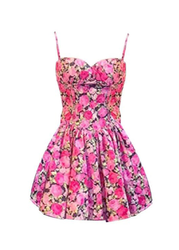 Cute Print UPF 50+ Coat Jacket And Mid Spaghetti Strap Two Pieces Set Long Sleeve